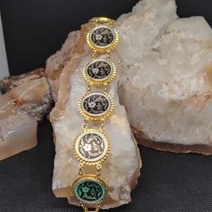 Vintage Toledo Damascene Link Bracelet